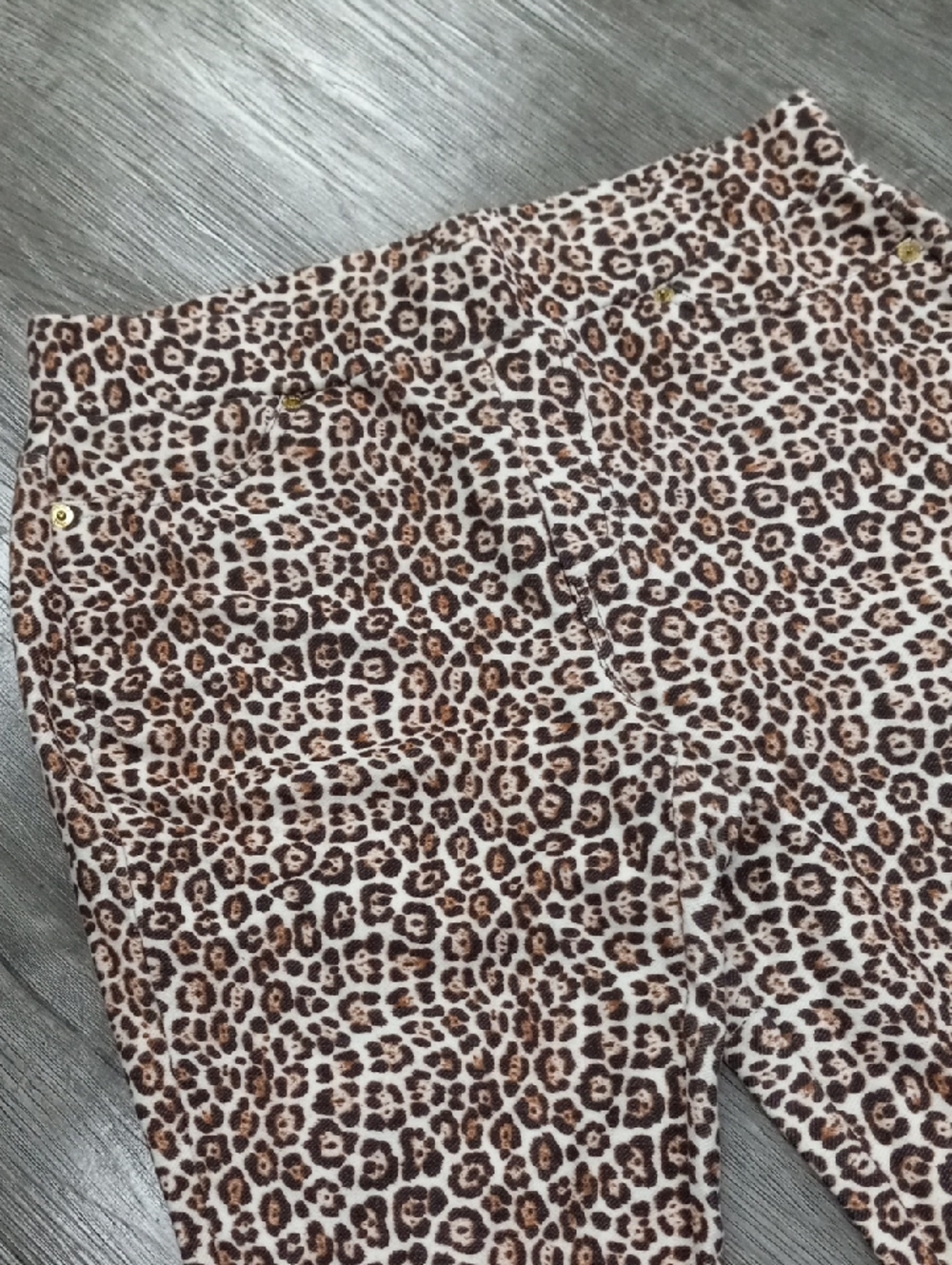 Michael Kors Leopard Print Leggings in Brown & Cream